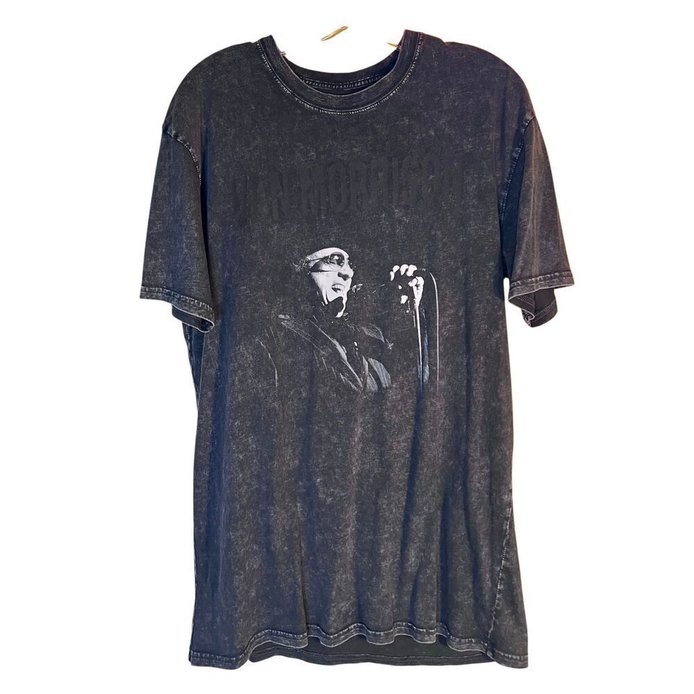 Van Morrison Black Heathered TShirt Size L Unique Design